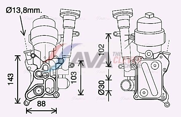 OL3686H AVA Корпус маслофільтра